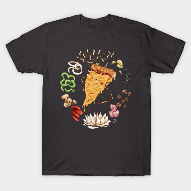 Pizza Mandala T-Shirt by SarahWrightArt